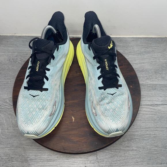 Hoka One Clifton 9 Men’s 10 D Blue Green Black Athletic Running Shoes Sneakers main image 3
